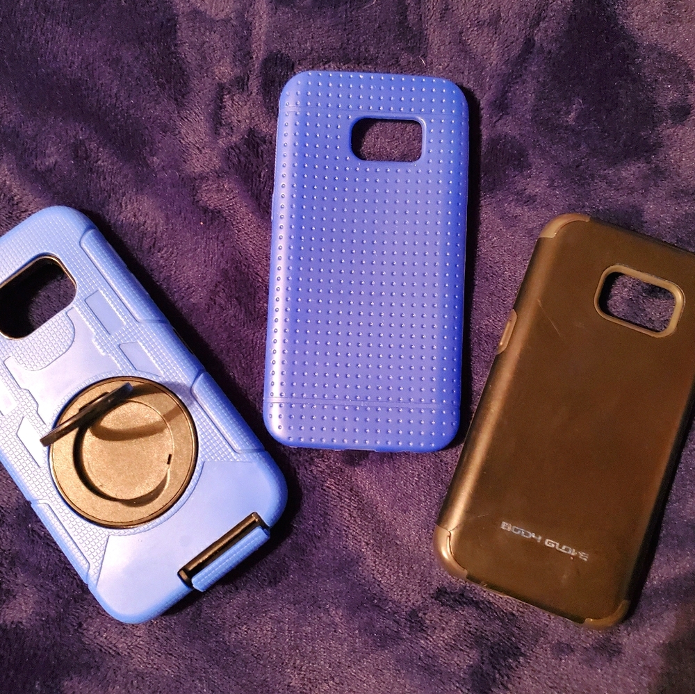Galaxy s7 phone cases black blue w/clip